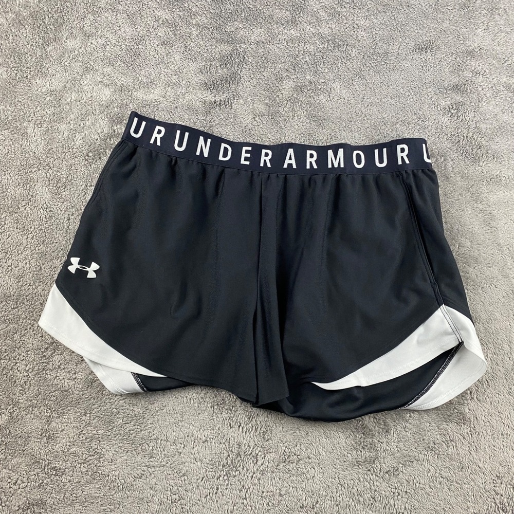 Under Armour Heatgear Loose Athletic Shorts Womens Large Black White